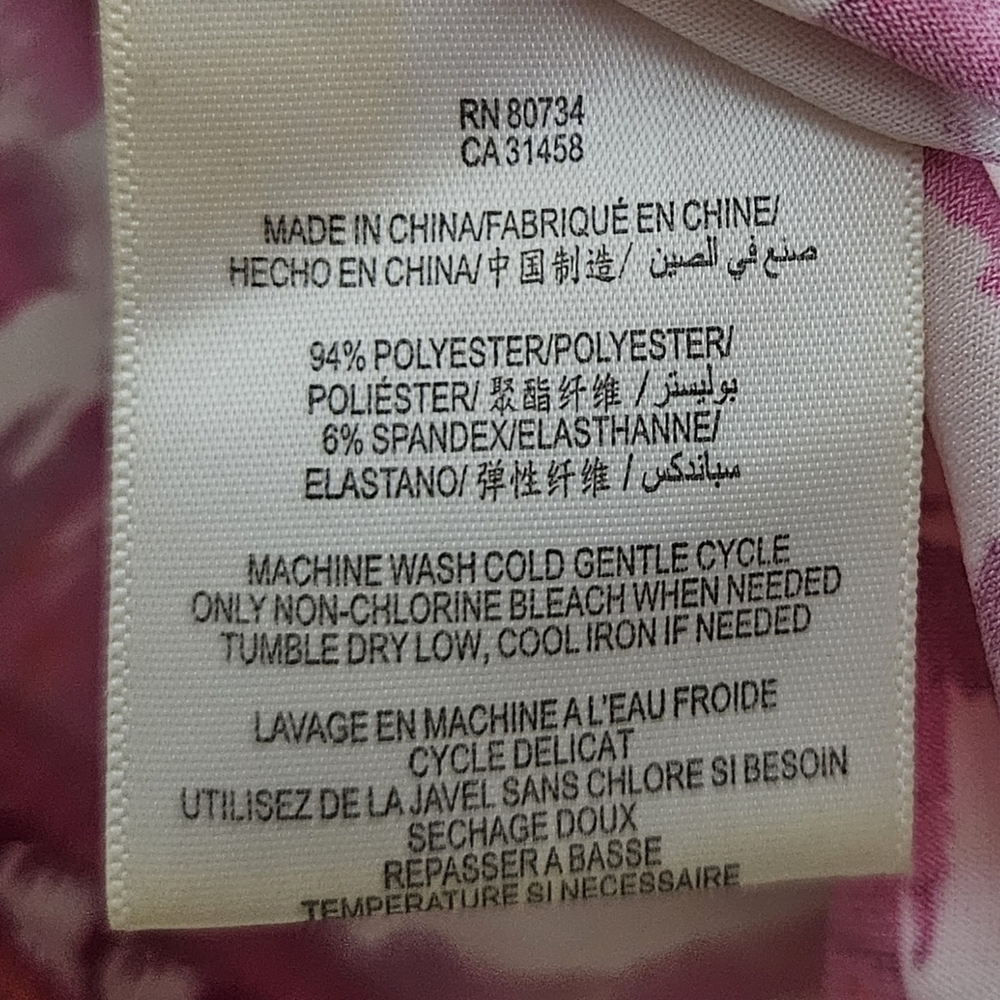 BCBGMaxAzria Pink Orange Retro Print Drop Waist Mini Dress Begonia Combo XXS - Picture 5 of 7